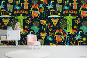 3D Cartoon Colorful Brazil Sign Wall Mural Wallpaper LXL 945- Jess Art Decoration