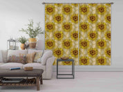 3D Watercolor Floral Sunflower Yellow Curtains and Drapes LLL 437- Jess Art Decoration