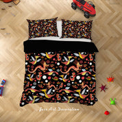 3D Cartoon Floral Dragon Quilt Cover Set Bedding Set Duvet Cover Pillowcases LXL 133- Jess Art Decoration