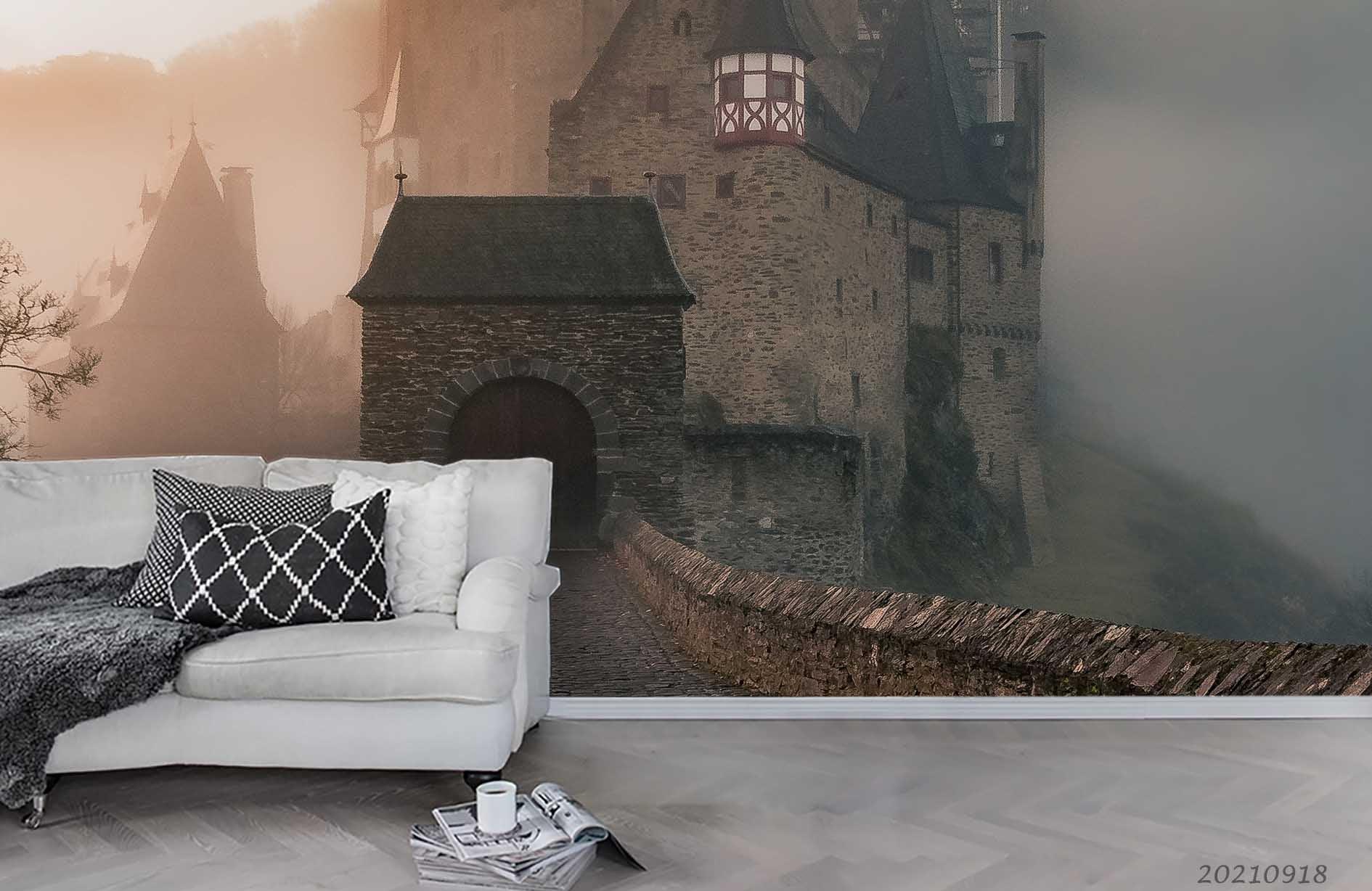 3D Castle Building Landscape Wall Mural Wallpaper LQH 589- Jess Art Decoration