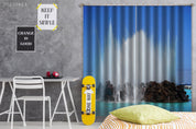 3D Reef Mountain Ocean Coastline Scenery Curtains and Drapes GD 1306- Jess Art Decoration
