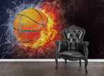 3D Basketball Fire Wall Mural Wallpaper 193- Jess Art Decoration