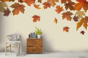 3D Embossed Autumn Maple Leaves Plant Wall Mural Wallpaper LXL- Jess Art Decoration