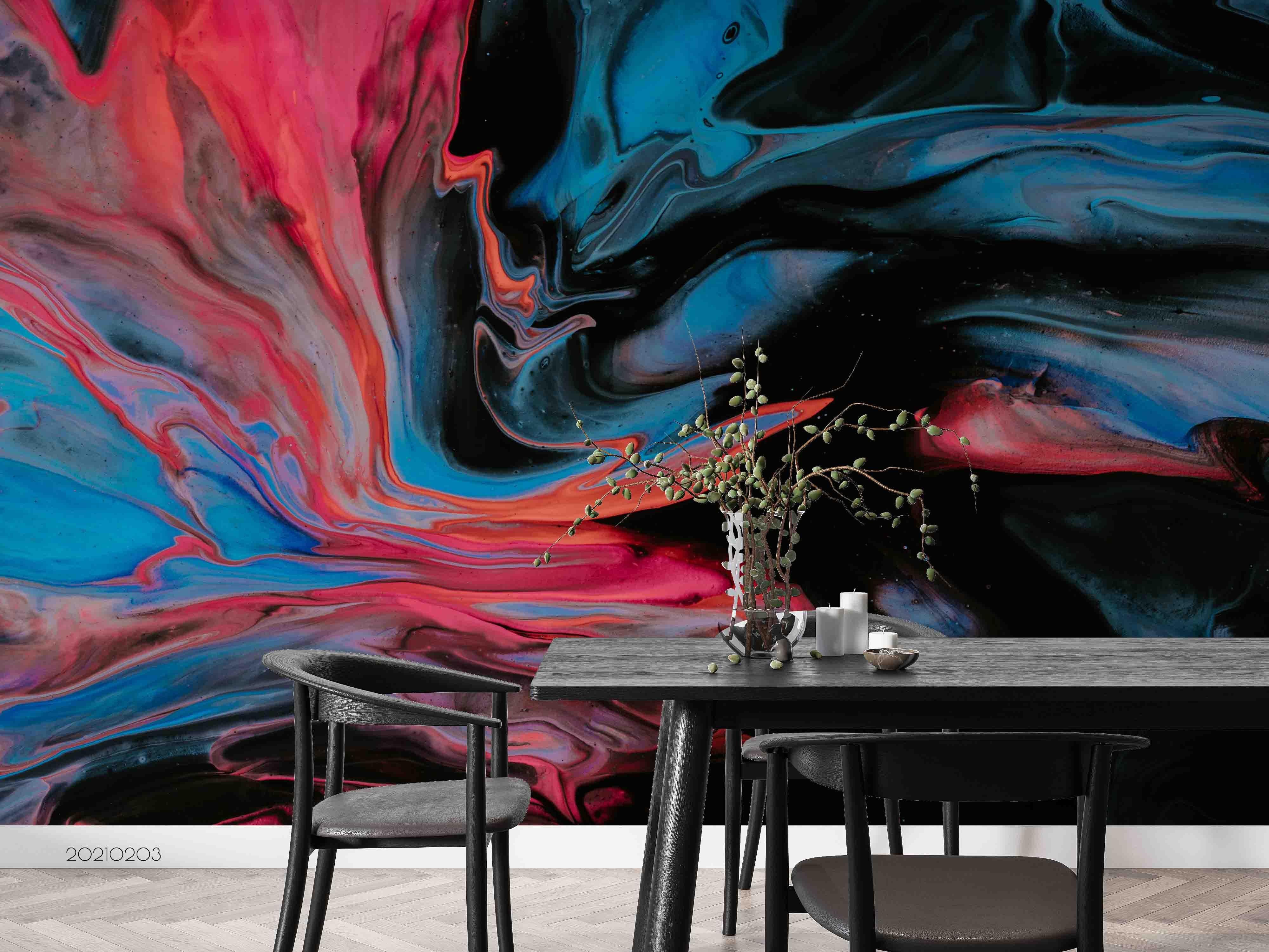 3D Abstract Red Blue Marble Texture Wall Mural Wallpaper LQH 1- Jess Art Decoration