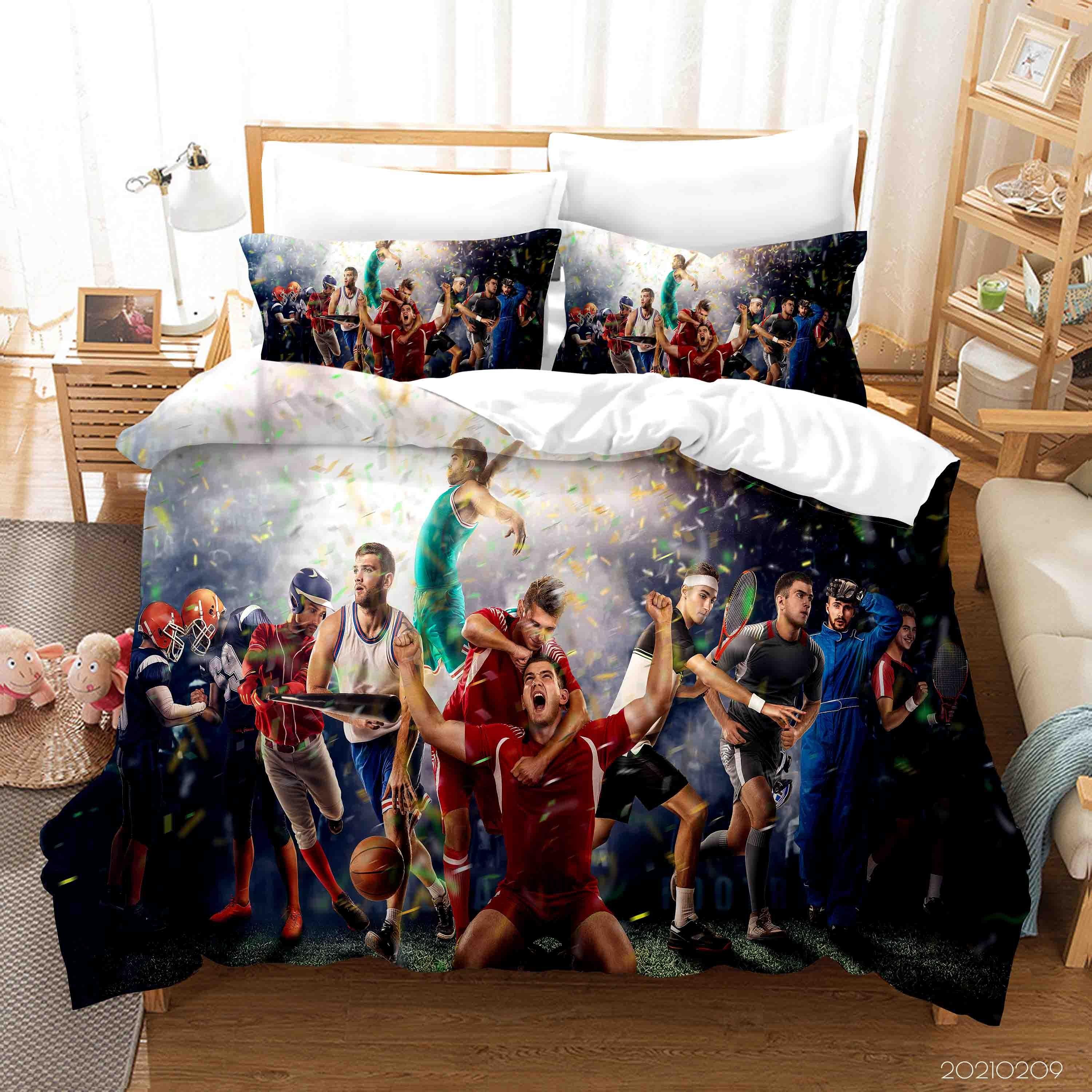 3D Football World Cup Quilt Cover Set Bedding Set Duvet Cover Pillowcases 306- Jess Art Decoration