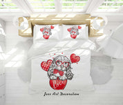 3D White Red Dog Balloon Quilt Cover Set Bedding Set Duvet Cover Pillowcases SF160- Jess Art Decoration