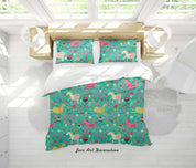 3D Cartoon Animal Horse Pattern Quilt Cover Set Bedding Set Duvet Cover Pillowcases WJ 6476- Jess Art Decoration