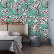 3D Green Flower Pattern Wall Mural Wallpaper 46- Jess Art Decoration