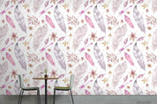 3D Hand Drawn Pink Grey Feather Wall Mural Wallpaper LQH 290- Jess Art Decoration