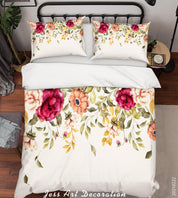 3D Watercolor Color Floral Quilt Cover Set Bedding Set Duvet Cover Pillowcases 132- Jess Art Decoration
