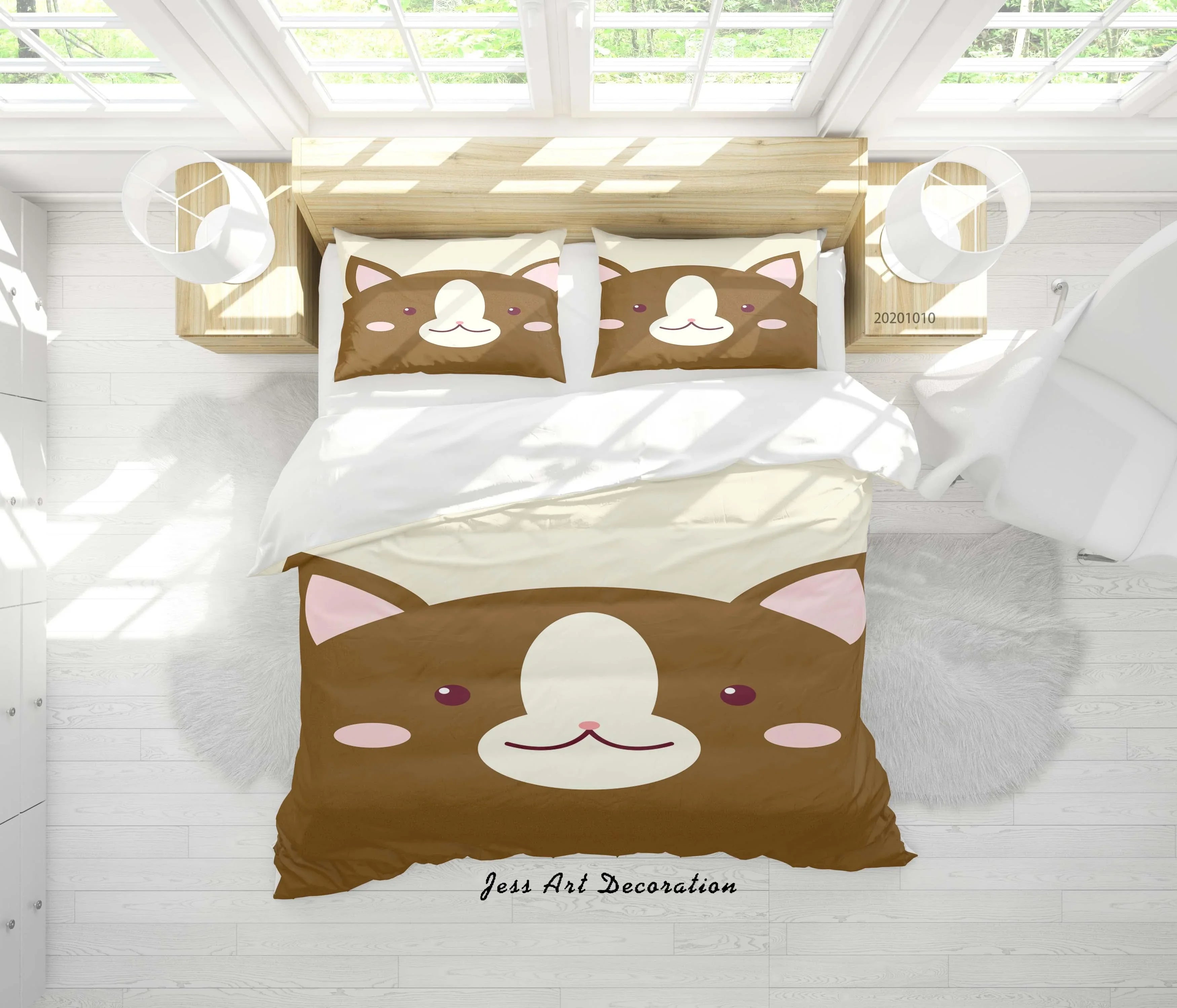 3D Cartoon Cute Animal Mouse Quilt Cover Set Bedding Set Duvet Cover Pillowcases WJ 9528- Jess Art Decoration