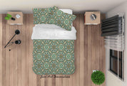 3D Abstract Green Floral Quilt Cover Set Bedding Set Duvet Cover Pillowcases 32- Jess Art Decoration
