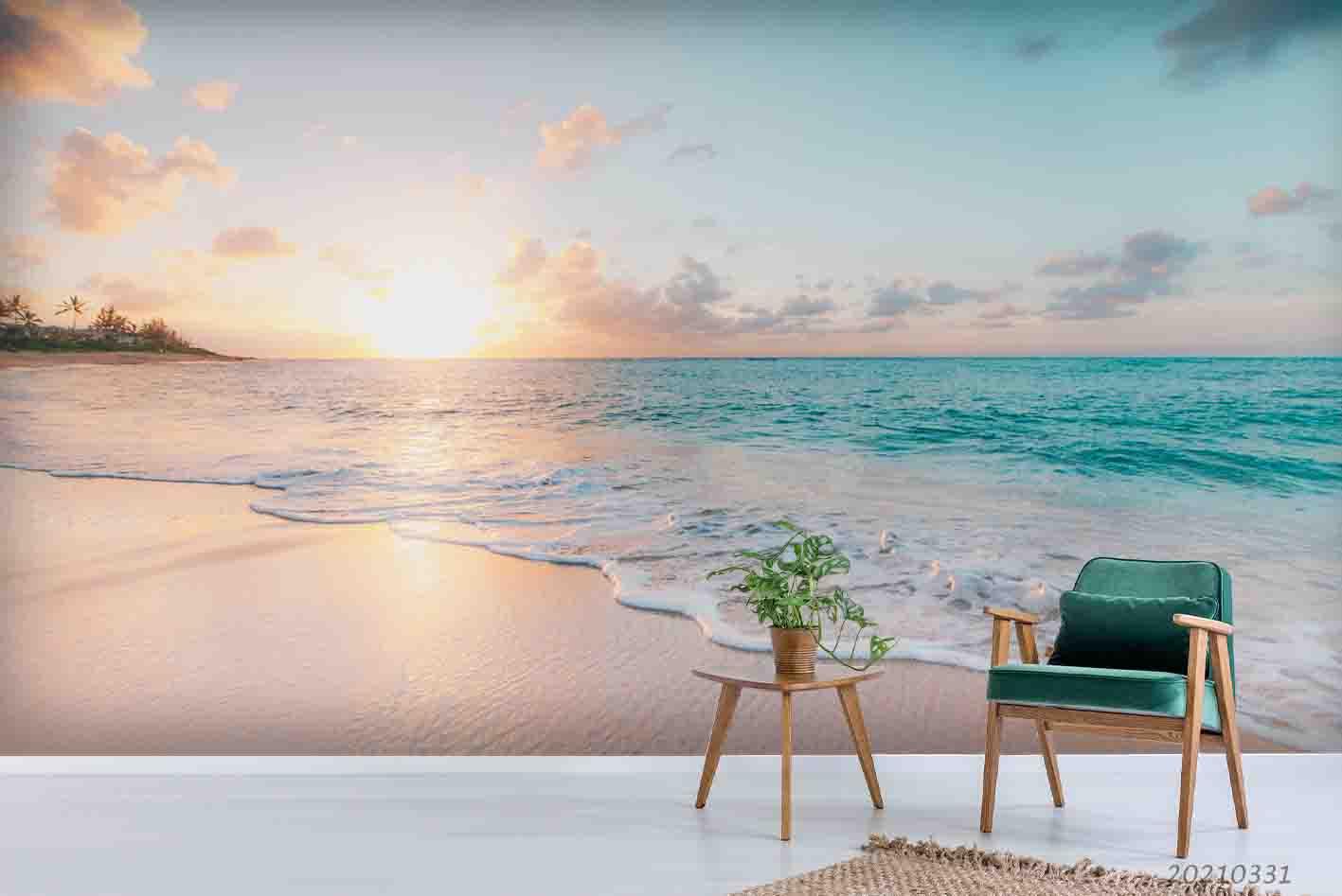 3D Sky Beach Landscape Wall Mural Wallpaper LQH 503- Jess Art Decoration
