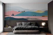 3D Abstract Artistic Lines Desert Camel Cactus Wall Mural Wallpaper GD 1992- Jess Art Decoration