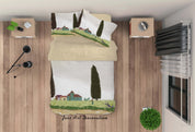 3D Tree House Grass Painting Quilt Cover Set Bedding Set Duvet Cover Pillowcases A417 LQH- Jess Art Decoration