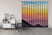 3D Sunset Sky Mountain Landscape Curtains and Drapes LQH 276- Jess Art Decoration