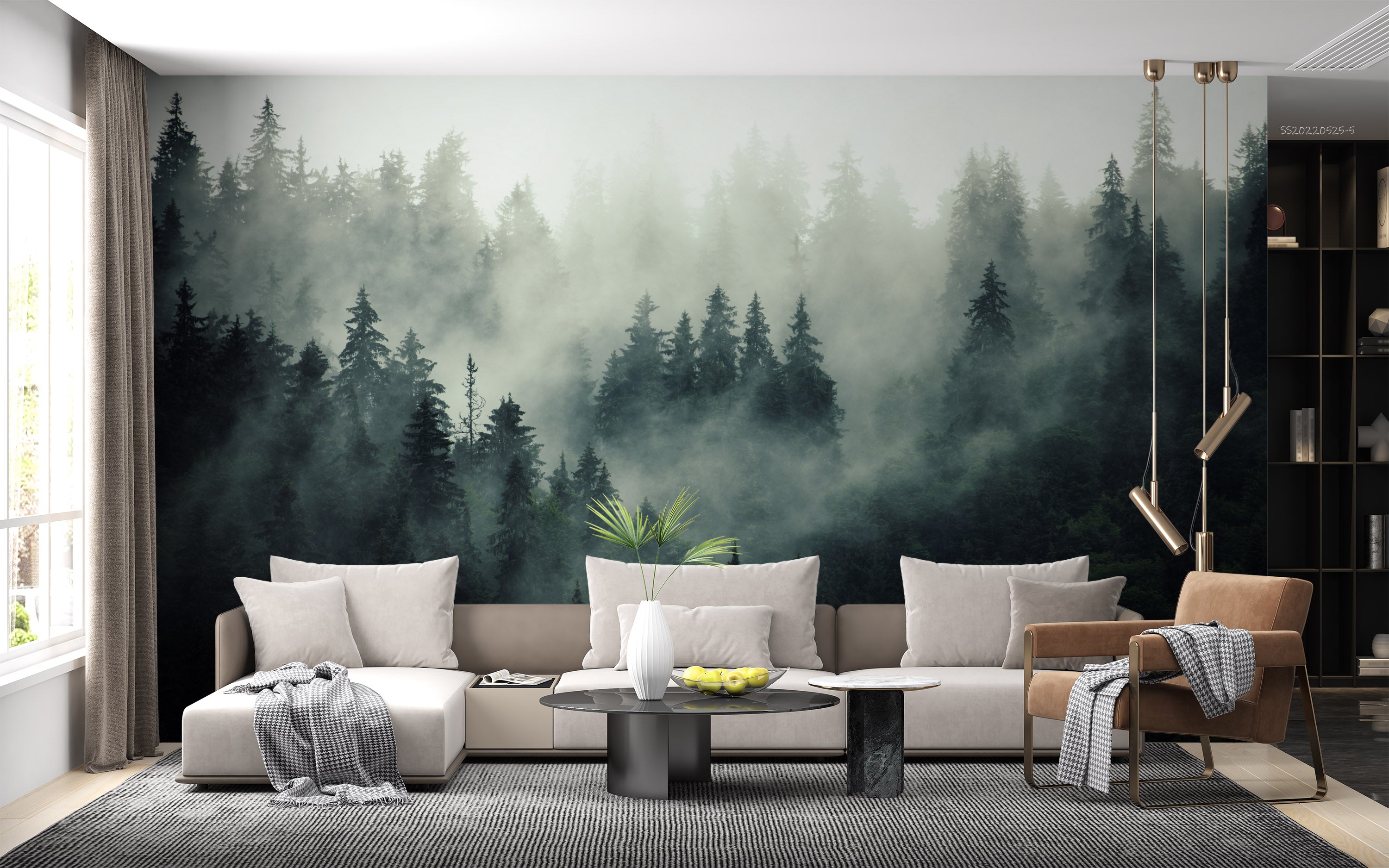 3D Dark Green Forest Trees Misty Scenery Wall Mural Wallpaper GD 949- Jess Art Decoration