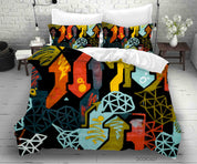 3D Abstract Color Graffiti Quilt Cover Set Bedding Set Duvet Cover Pillowcases 83- Jess Art Decoration