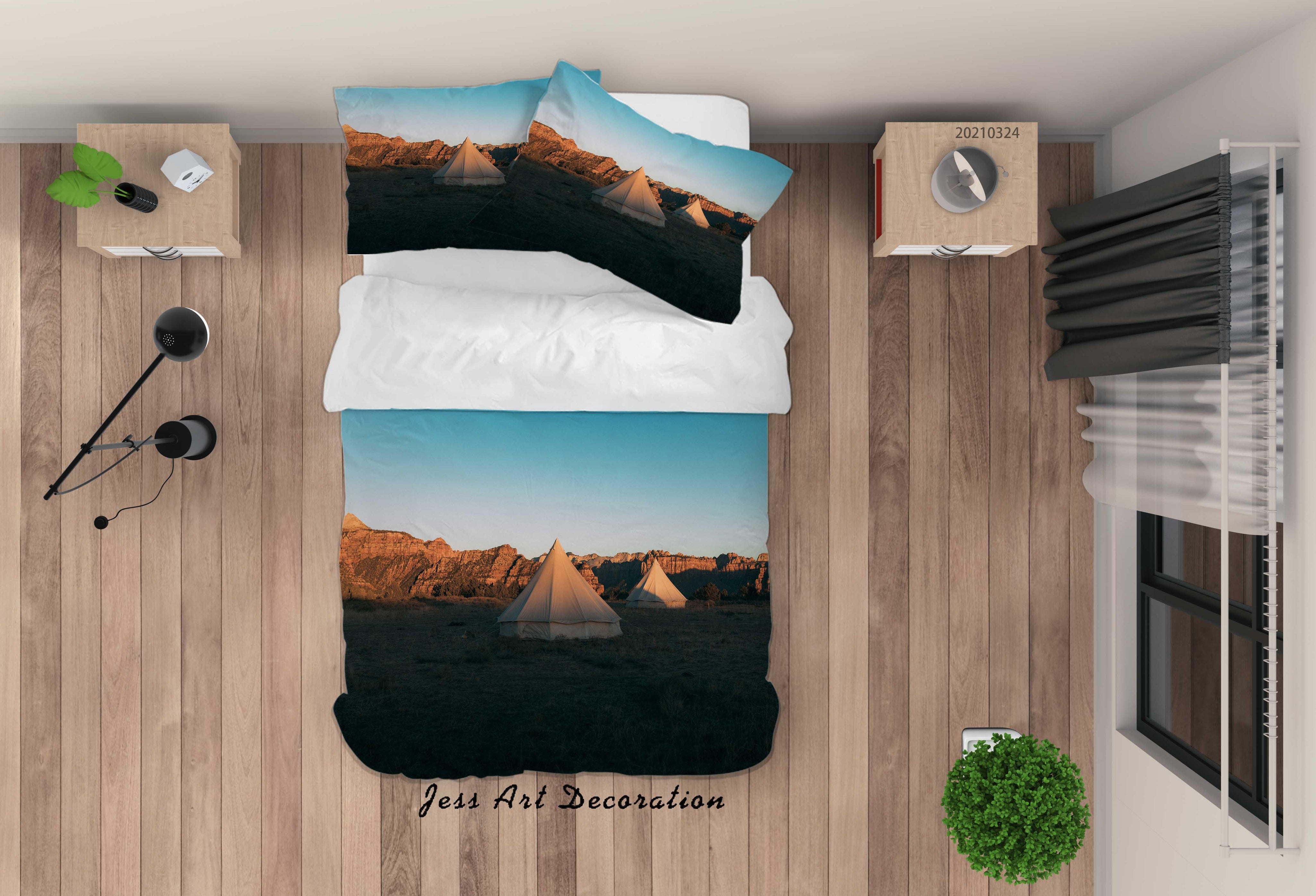 3D Tent Field Landscape Quilt Cover Set Bedding Set Duvet Cover Pillowcases 146 LQH- Jess Art Decoration