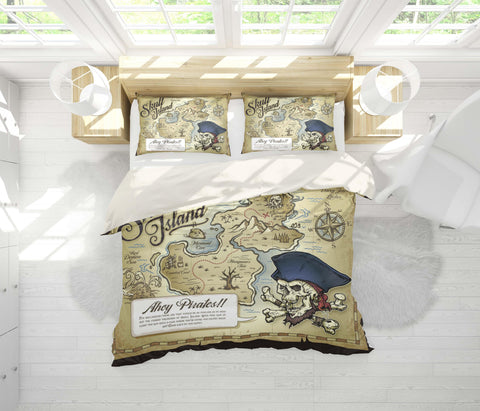 3D Pirate Map Quilt Cover Set Bedding Set Pillowcases 03- Jess Art Decoration