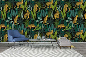 3D Tropical Jungle Animal Leopard Wall Mural Wallpaper LQH 151- Jess Art Decoration