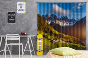 3D Landscape Mountain Green Woods Meadow Town Curtains and Drapes GD 4863- Jess Art Decoration