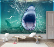 3D Blue Sea Shark Wall Mural Wallpaper 106- Jess Art Decoration