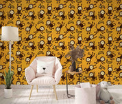 3D Hand Drawn Animal Monkey Yellow Wall Mural Wallpaper LQH 132- Jess Art Decoration