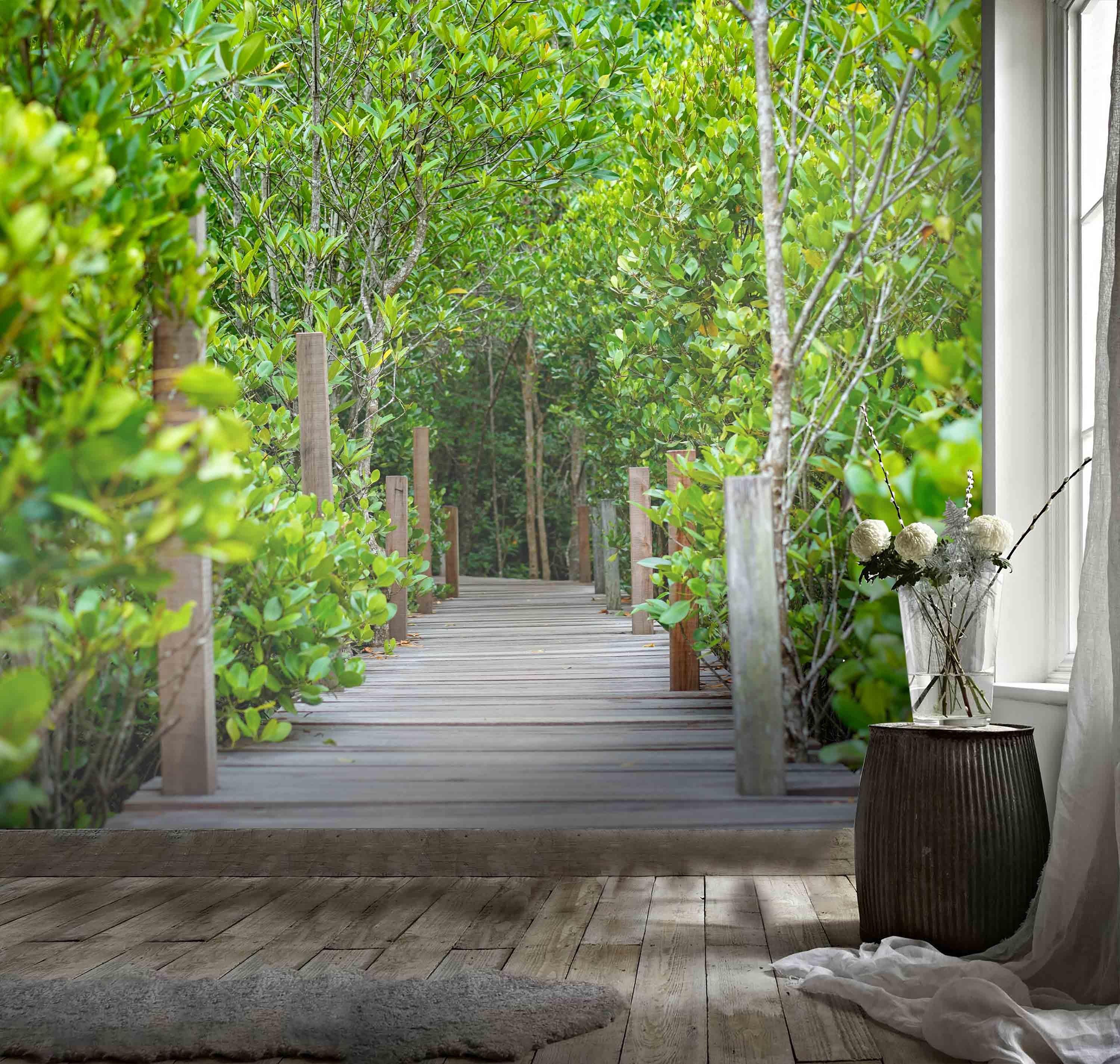 3D Wooden Walkway Forest Wall Mural Wallpaper 84- Jess Art Decoration