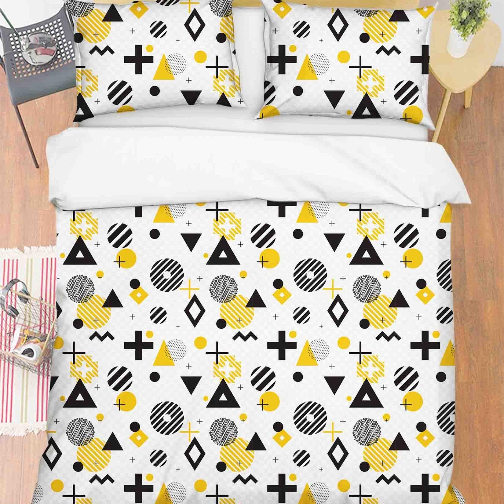 3D Abstract Geometric Pattern Quilt Cover Set Bedding Set Duvet Cover Pillowcases 117- Jess Art Decoration