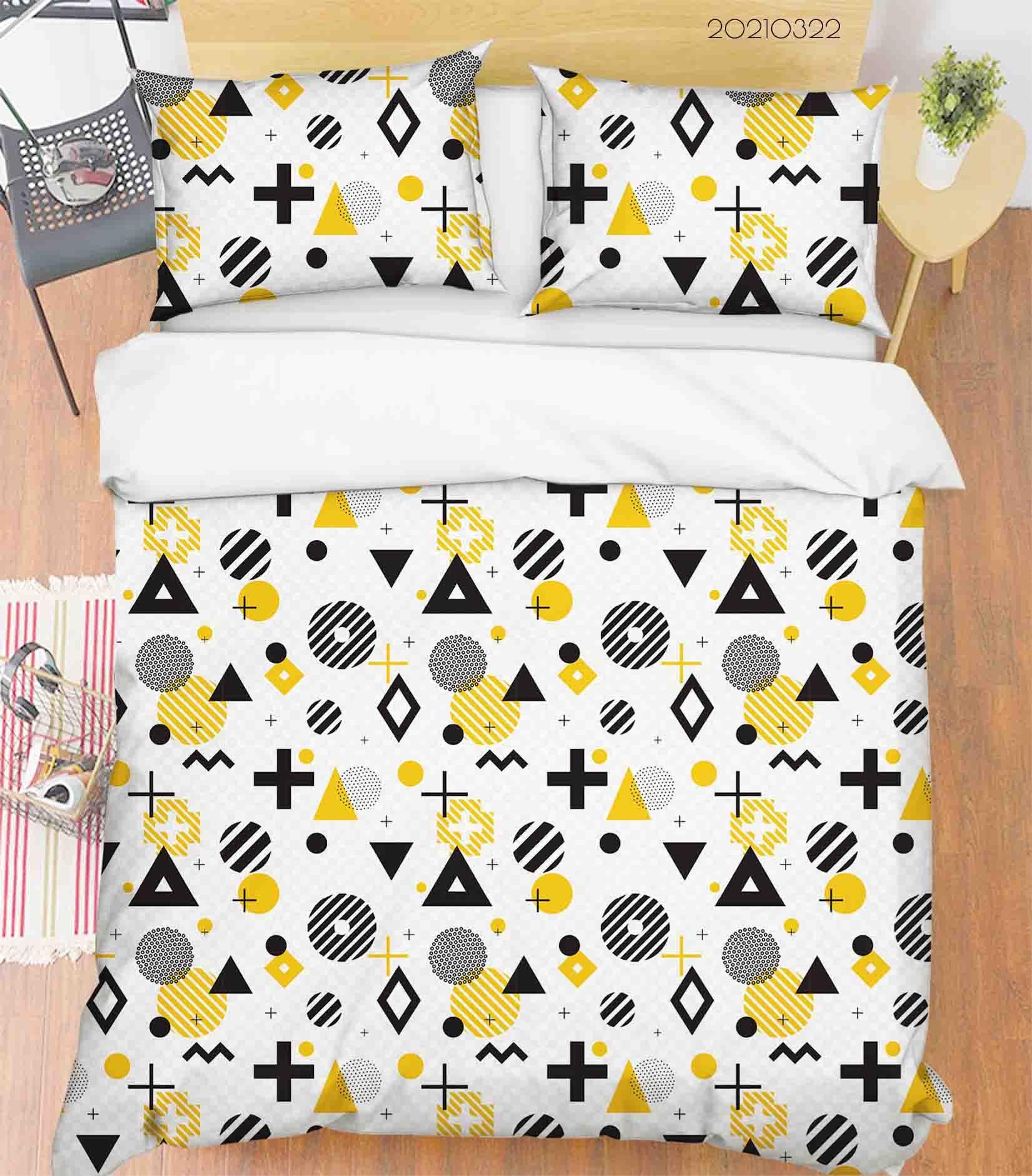 3D Abstract Geometric Pattern Quilt Cover Set Bedding Set Duvet Cover Pillowcases 117- Jess Art Decoration