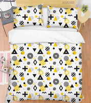 3D Abstract Geometric Pattern Quilt Cover Set Bedding Set Duvet Cover Pillowcases 117- Jess Art Decoration