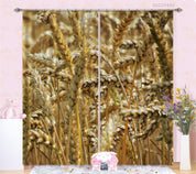 3D Golden Wheat Sunshine Background Curtains and Drapes GD 3948- Jess Art Decoration
