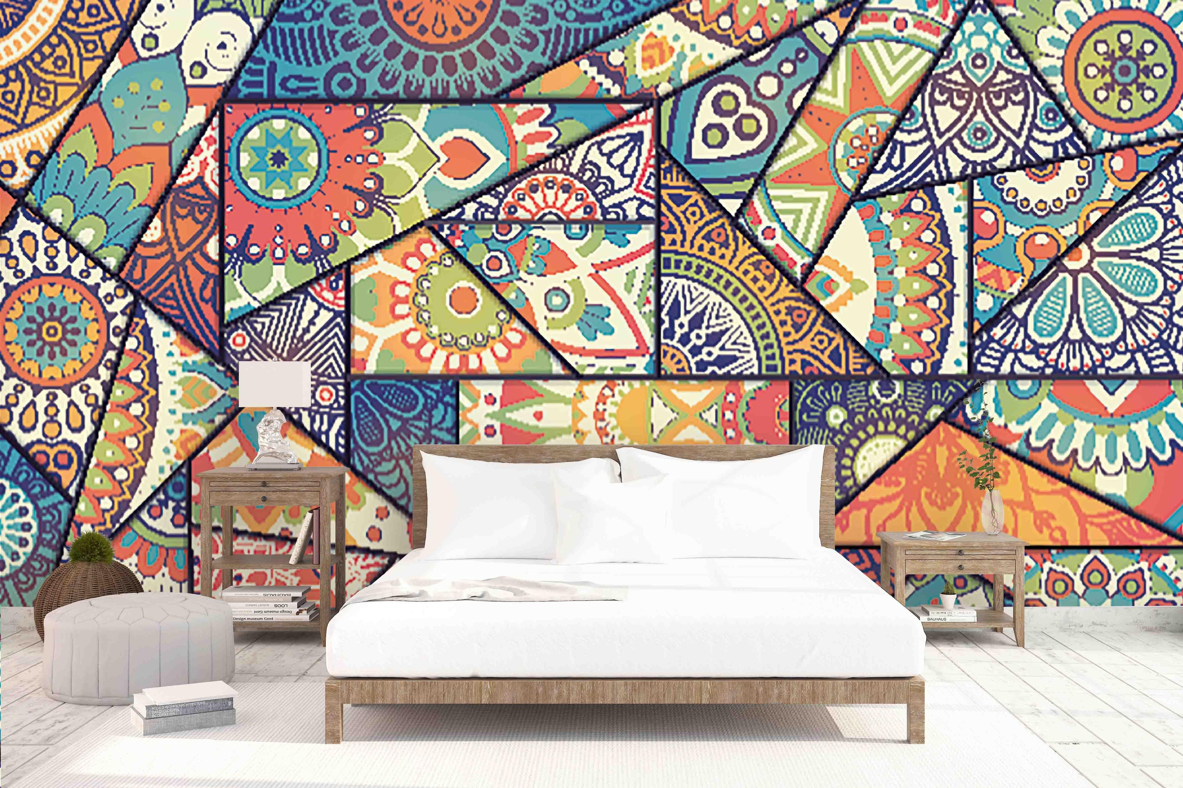3D Color Graffiti Geometric Puzzle Wall Mural Wallpaper 10- Jess Art Decoration