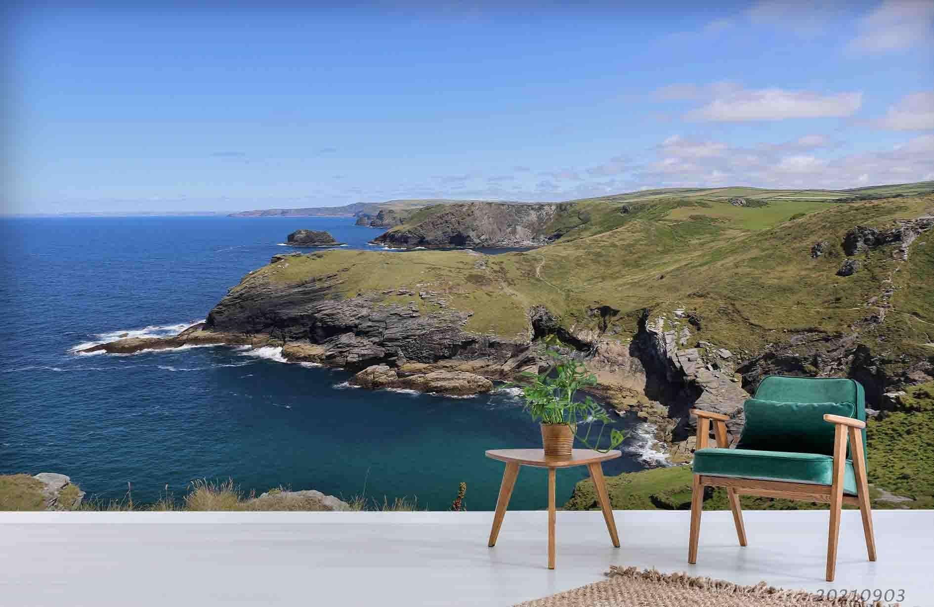 3D Sky Sea Coastline Landscape Wall Mural Wallpaper LQH 104- Jess Art Decoration