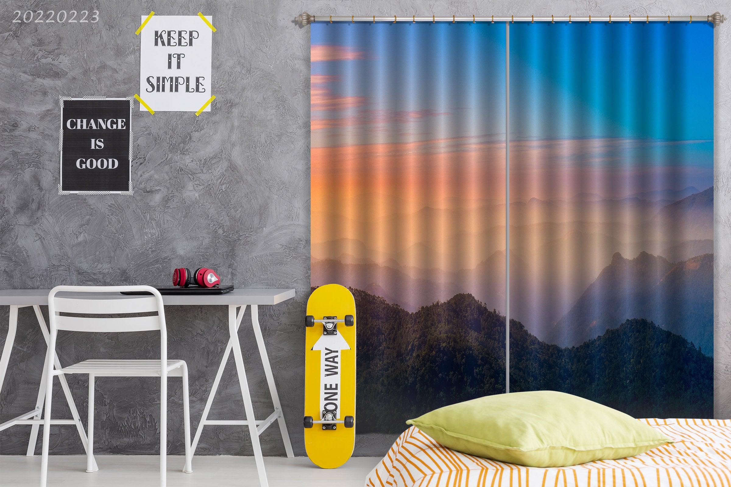 3D Landscape Mountain Forest Sunset Curtains and Drapes GD 2411- Jess Art Decoration