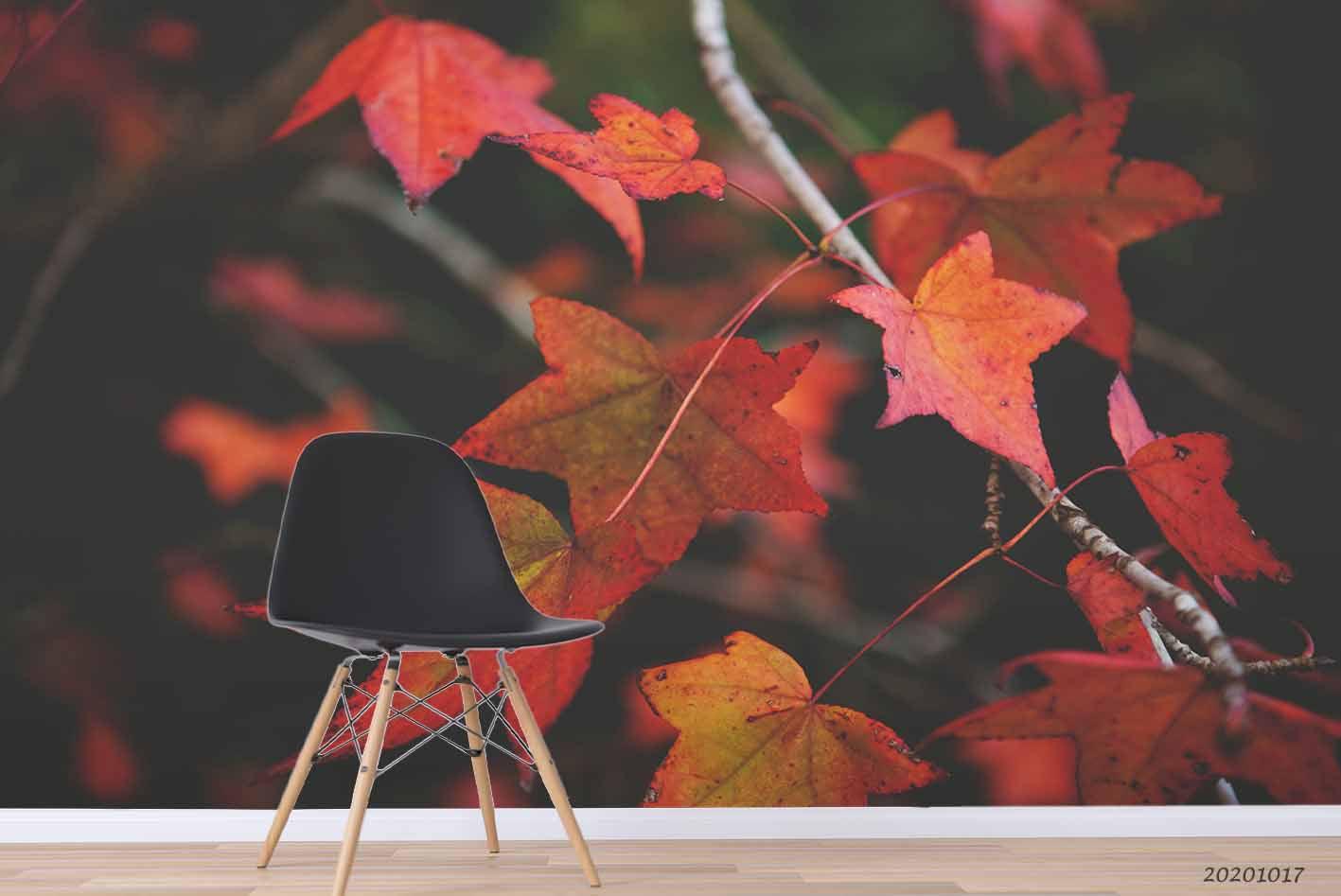 3D Landscape Leaves Maple Leaf Wall Mural Wallpaper WJ 6254- Jess Art Decoration