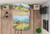 3D House Wheat Field Girl Painting Quilt Cover Set Bedding Set Duvet Cover Pillowcases A453 LQH- Jess Art Decoration