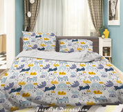 3D Cartoon Animal Cat Rainbow Quilt Cover Set Bedding Set Duvet Cover Pillowcases 204- Jess Art Decoration