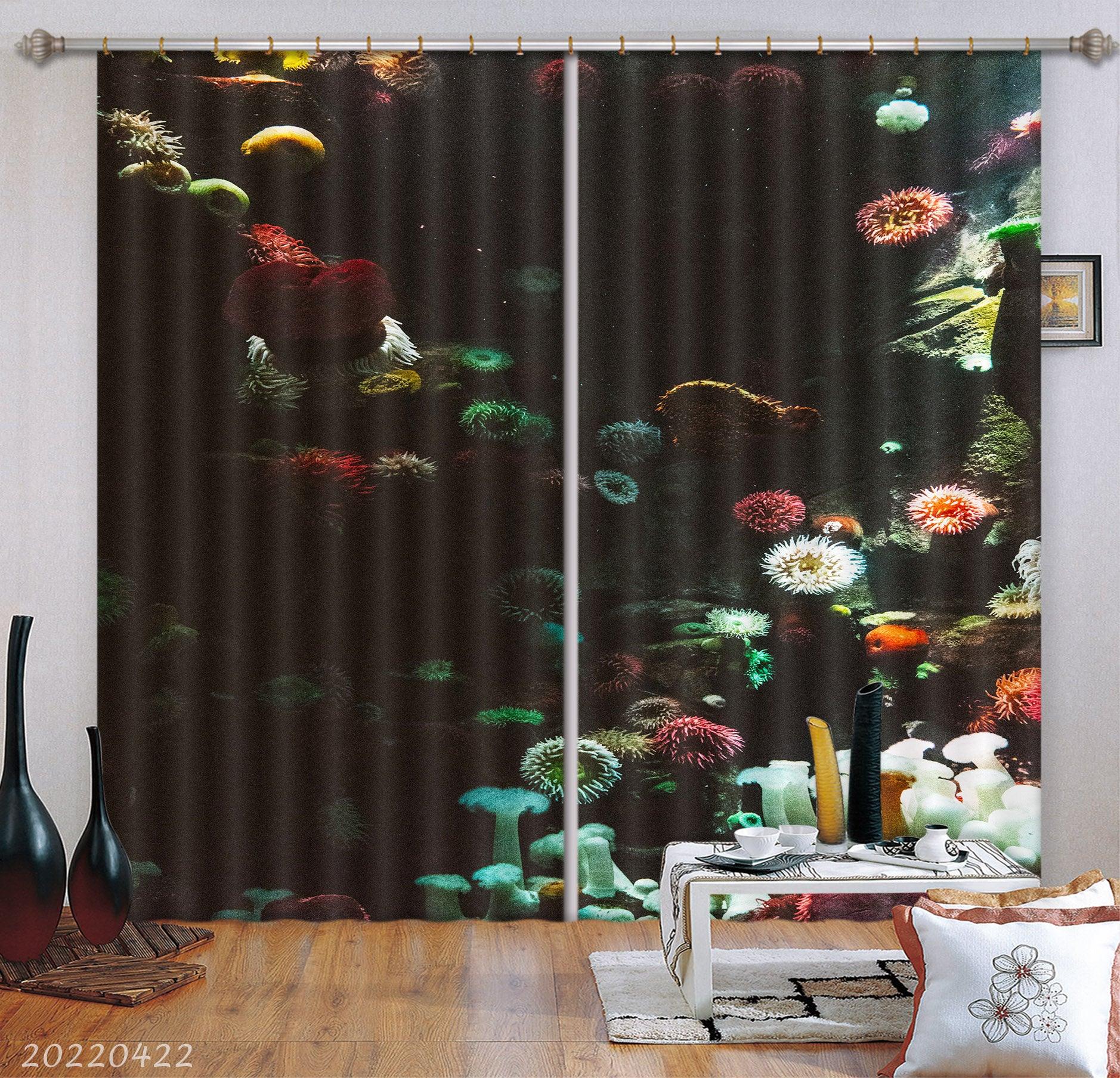 3D Landscape Ocean Creature Anemone Colorful Curtains and Drapes GD 4190- Jess Art Decoration