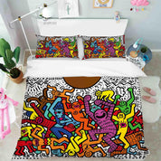 3D Abstract Colorful Funny Illustration Graffiti Quilt Cover Set Bedding Set Duvet Cover Pillowcases 31- Jess Art Decoration