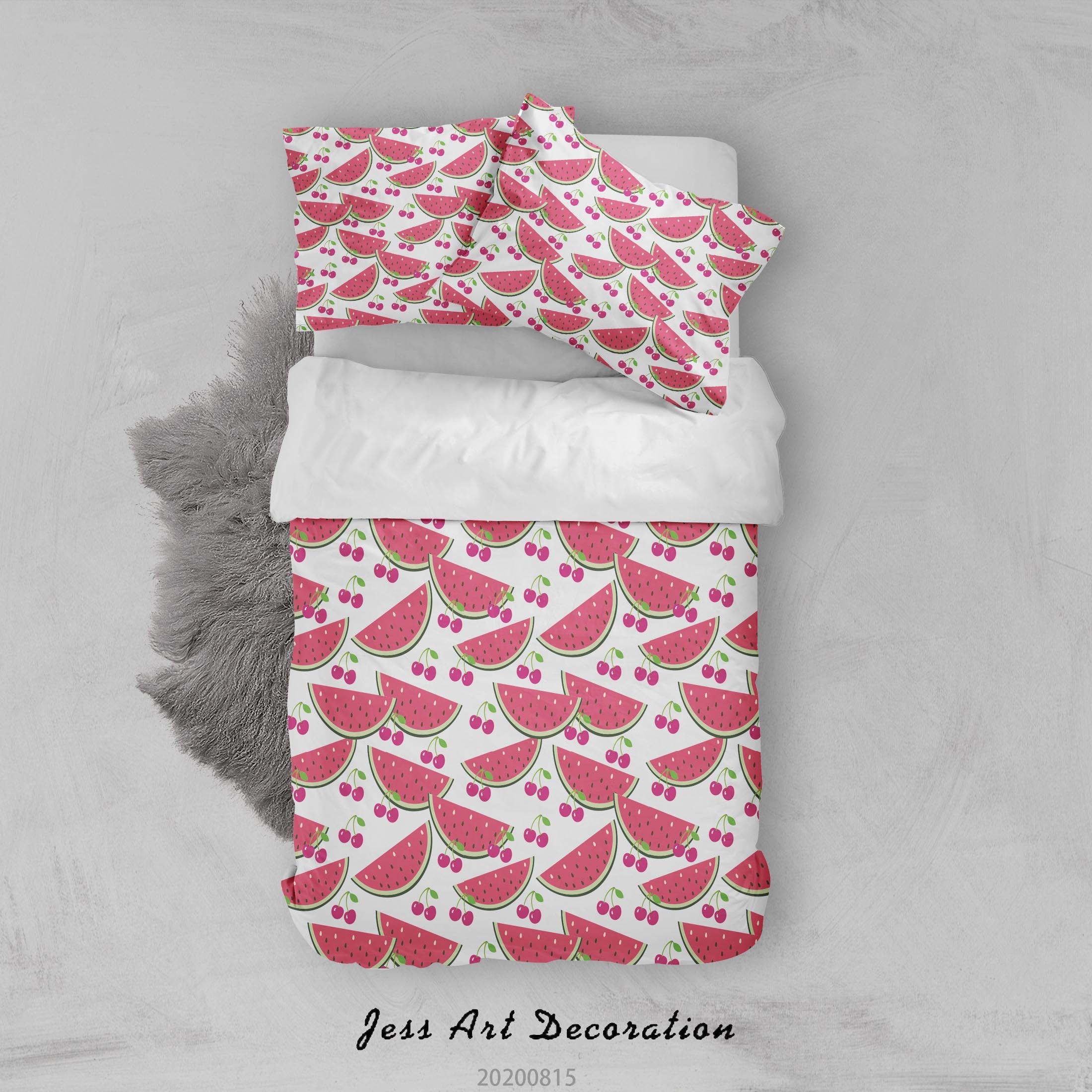 3D Watermelon Fruity Quilt Cover Set Bedding Set Duvet Cover Pillowcases LXL- Jess Art Decoration