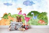 3D Kids Cartoon Colorful Dinosaur Wall Mural Wallpaper 54- Jess Art Decoration