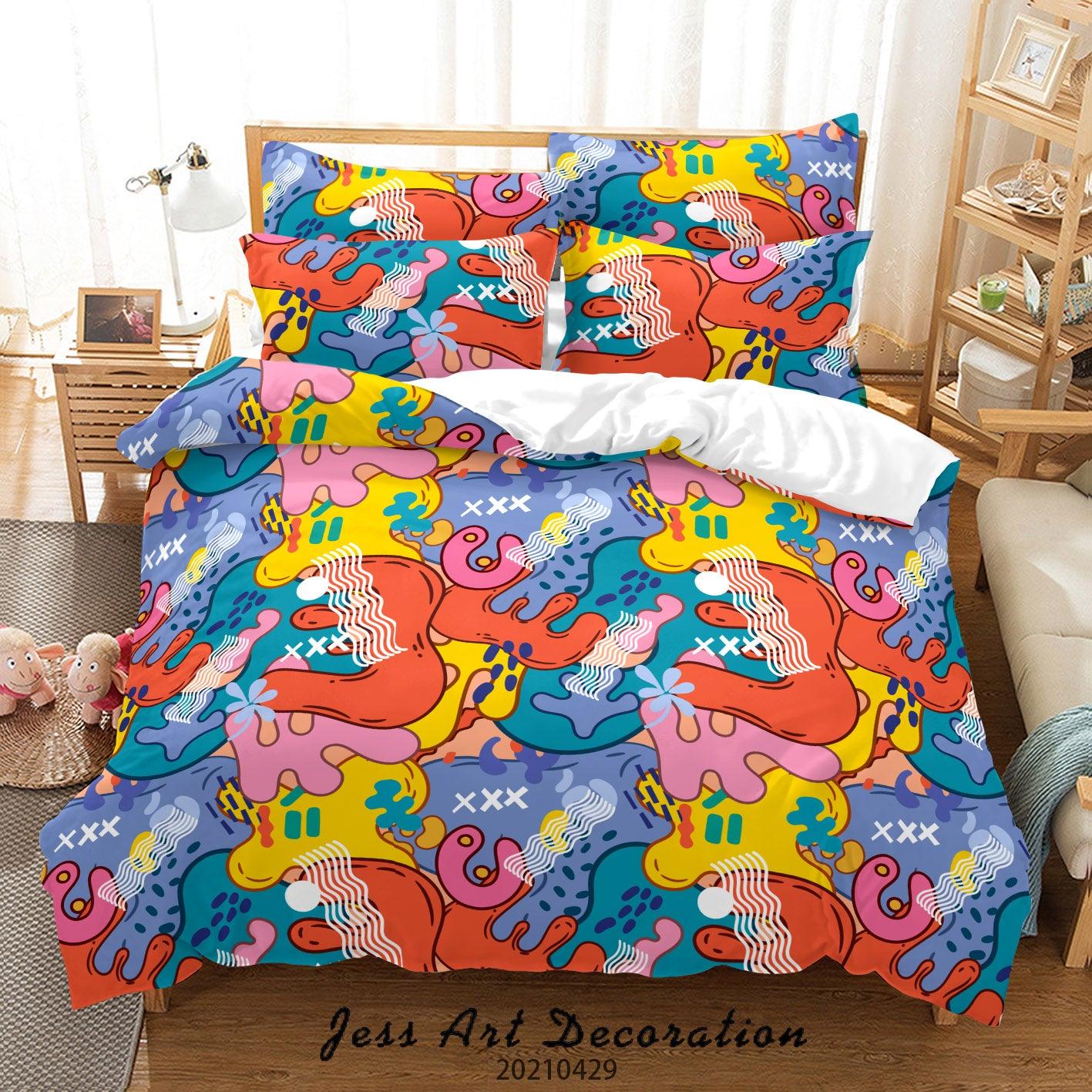3D Abstract Color Pattern Quilt Cover Set Bedding Set Duvet Cover Pillowcases 16- Jess Art Decoration