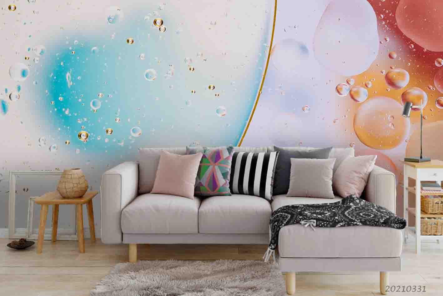 3D Abstract Color Bubble Wall Mural Wallpaper LQH 494- Jess Art Decoration