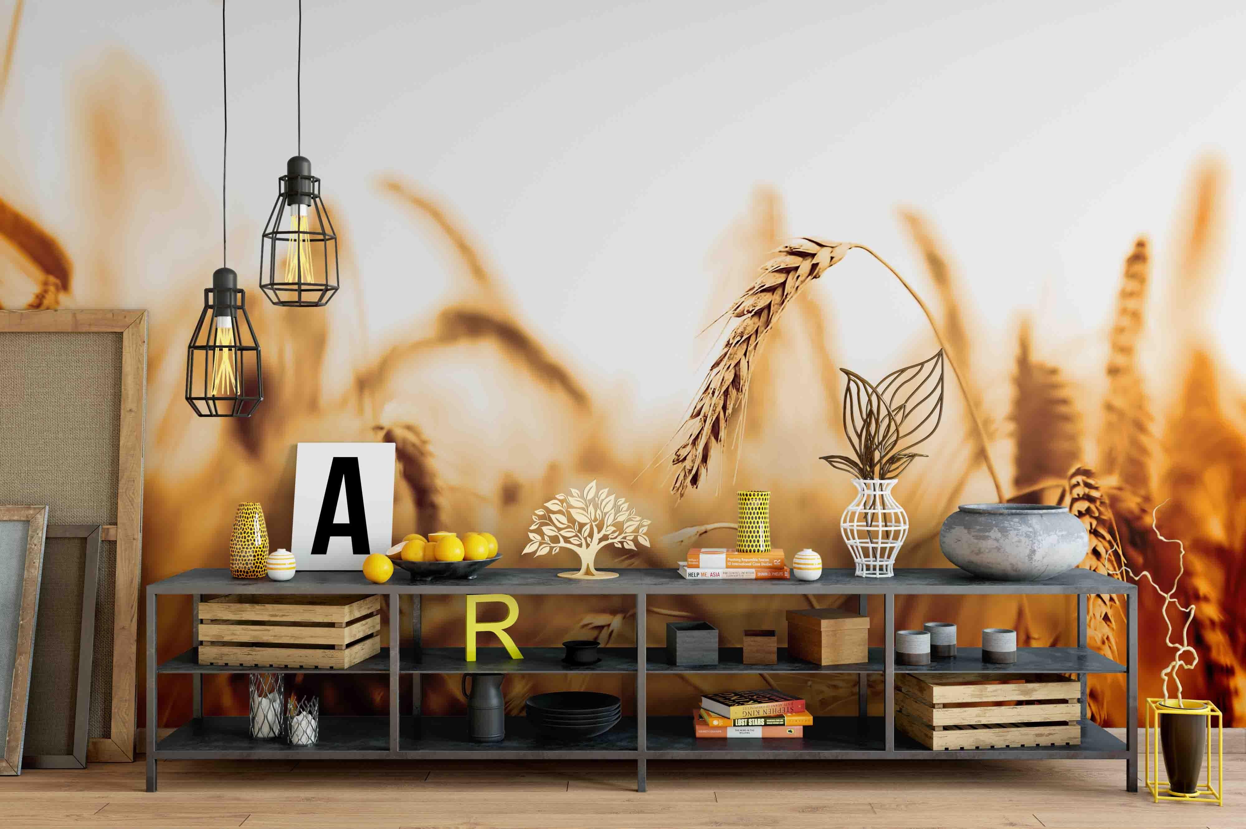 3D autumn harvest wheat field wall mural wallpaper 14- Jess Art Decoration