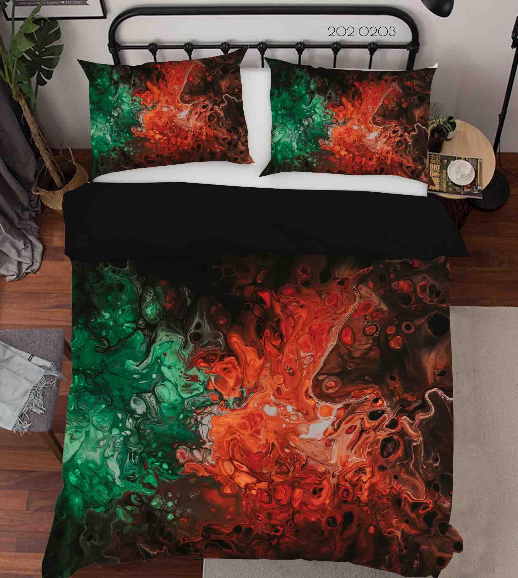 3D Abstract Color Marble Texture Quilt Cover Set Bedding Set Duvet Cover Pillowcases 24- Jess Art Decoration