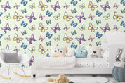 3D Hand Drawn Color Butterfly Wall Mural Wallpaper LQH 111- Jess Art Decoration