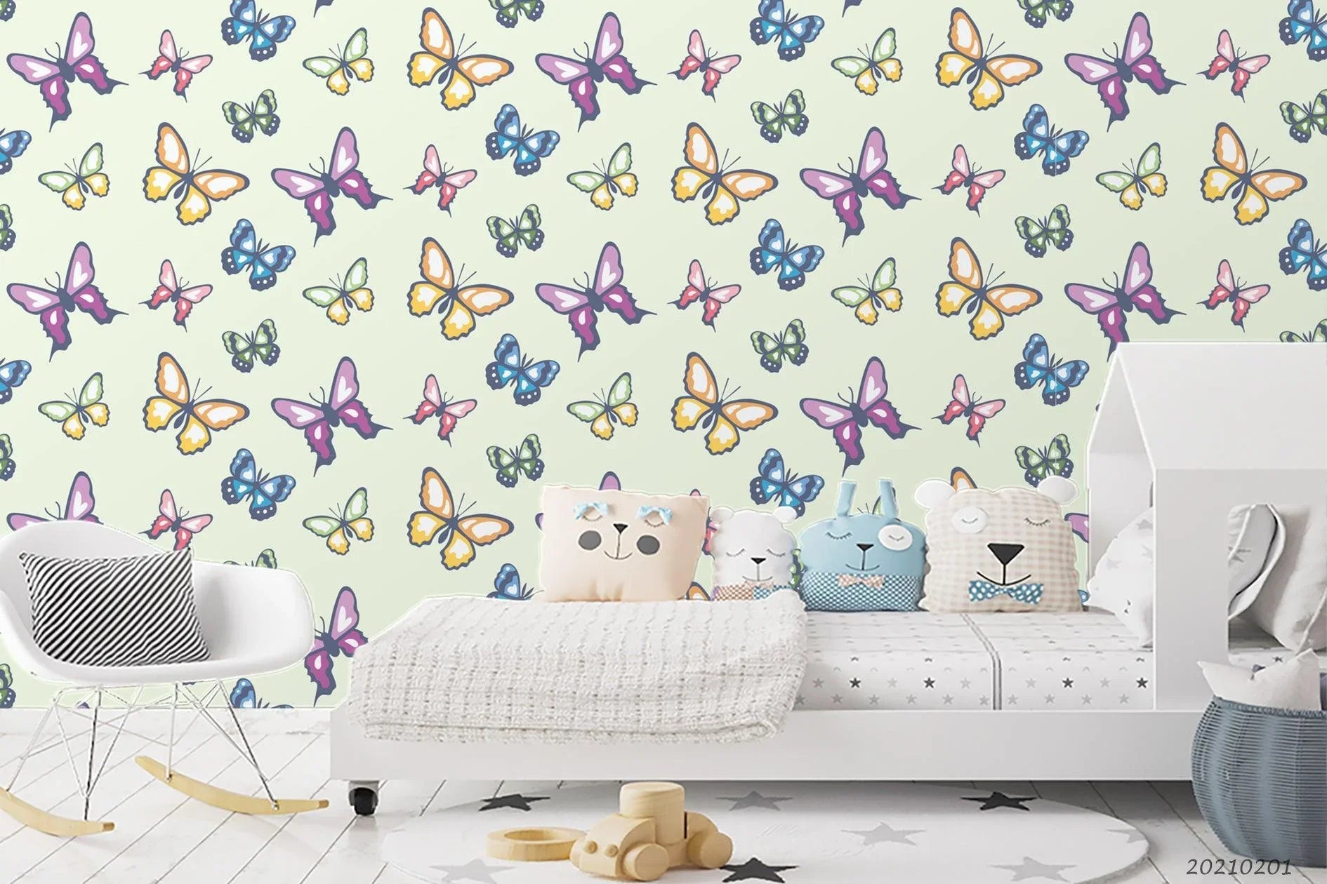 3D Hand Drawn Color Butterfly Wall Mural Wallpaper LQH 111- Jess Art Decoration