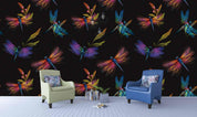 3D Black Dragonfly Wall Mural Wallpaper SF98- Jess Art Decoration